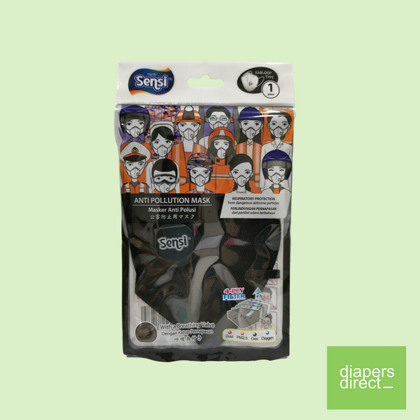 SENSI Anti Pollution Mask (individual packing) Black & Grey